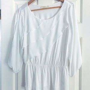 Anthropologie/Deletta Women's Size M White Blouse